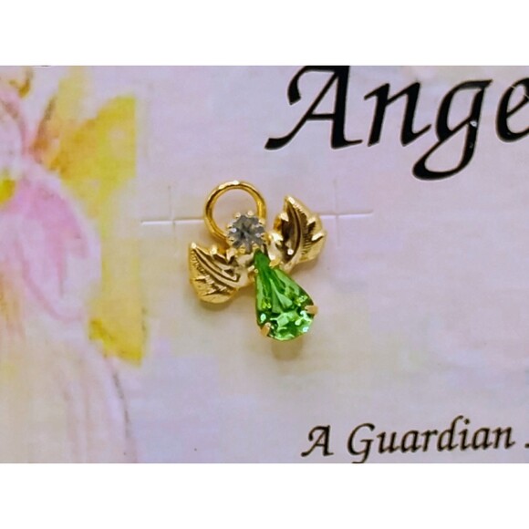 5/$25 Genuine Austrian Crystal Pin Guardian Angel Birthstones August Peridot - Picture 2 of 6